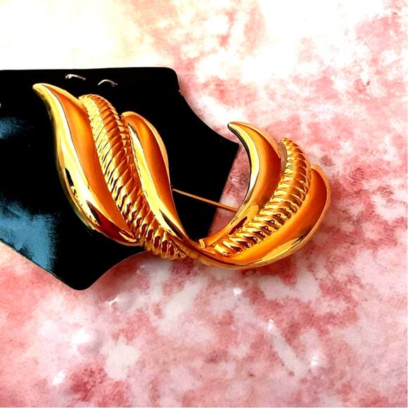 Vintage NAPIER Gold Brooch 80’s - Picture 7 of 8